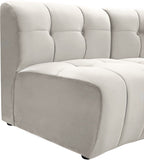 Limitless Velvet / Engineered Wood / Foam Contemporary Cream Velvet 10pc. Modular Sectional - 173" W x 118" D x 31" H