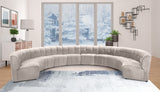 Limitless Velvet / Engineered Wood / Foam Contemporary Cream Velvet 10pc. Modular Sectional - 173" W x 118" D x 31" H