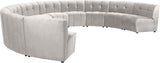 Limitless Velvet / Engineered Wood / Foam Contemporary Cream Velvet 10pc. Modular Sectional - 173" W x 118" D x 31" H