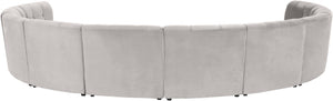 Limitless Velvet / Engineered Wood / Foam Contemporary Cream Velvet 10pc. Modular Sectional - 173" W x 118" D x 31" H