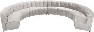 Limitless Velvet / Engineered Wood / Foam Contemporary Cream Velvet 10pc. Modular Sectional - 173" W x 118" D x 31" H