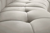 Limitless Velvet / Engineered Wood / Foam Contemporary Cream Velvet 10pc. Modular Sectional - 173" W x 118" D x 31" H