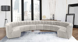 Limitless Velvet / Engineered Wood / Foam Contemporary Cream Velvet 11pc. Modular Sectional - 173" W x 135" D x 31" H