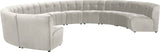 Limitless Velvet / Engineered Wood / Foam Contemporary Cream Velvet 11pc. Modular Sectional - 173" W x 135" D x 31" H