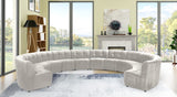 Limitless Velvet / Engineered Wood / Foam Contemporary Cream Velvet 12pc. Modular Sectional - 173" W x 146" D x 31" H