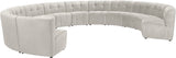 Limitless Velvet / Engineered Wood / Foam Contemporary Cream Velvet 12pc. Modular Sectional - 173" W x 146" D x 31" H