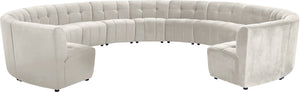 Limitless Velvet / Engineered Wood / Foam Contemporary Cream Velvet 13pc. Modular Sectional - 173" W x 159" D x 31" H