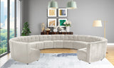 Limitless Velvet / Engineered Wood / Foam Contemporary Cream Velvet 13pc. Modular Sectional - 173" W x 159" D x 31" H