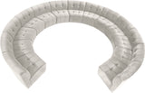 Limitless Velvet / Engineered Wood / Foam Contemporary Cream Velvet 13pc. Modular Sectional - 173" W x 159" D x 31" H