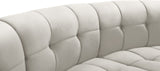 Limitless Velvet / Engineered Wood / Foam Contemporary Cream Velvet 13pc. Modular Sectional - 173" W x 159" D x 31" H