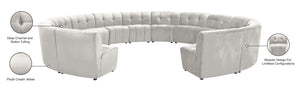 Limitless Velvet / Engineered Wood / Foam Contemporary Cream Velvet 14pc. Modular Sectional - 173" W x 167" D x 31" H