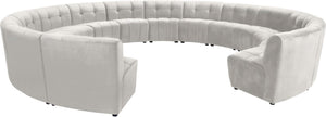 Limitless Velvet / Engineered Wood / Foam Contemporary Cream Velvet 14pc. Modular Sectional - 173" W x 167" D x 31" H