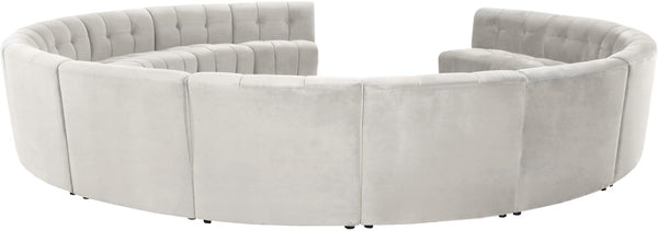 Limitless Velvet / Engineered Wood / Foam Contemporary Cream Velvet 14pc. Modular Sectional - 173" W x 167" D x 31" H