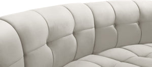 Limitless Velvet / Engineered Wood / Foam Contemporary Cream Velvet 14pc. Modular Sectional - 173" W x 167" D x 31" H