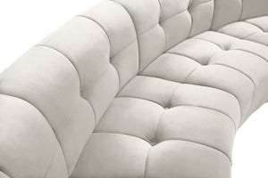 Limitless Velvet / Engineered Wood / Foam Contemporary Cream Velvet 14pc. Modular Sectional - 173" W x 167" D x 31" H