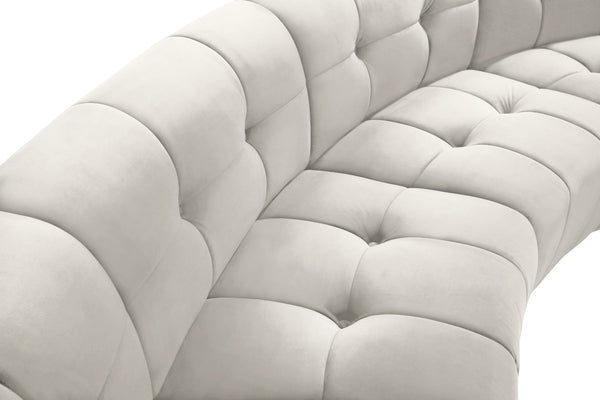 Limitless Velvet / Engineered Wood / Foam Contemporary Cream Velvet 14pc. Modular Sectional - 173" W x 167" D x 31" H
