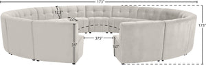 Limitless Velvet / Engineered Wood / Foam Contemporary Cream Velvet 15pc. Modular Sectional - 173" W x 173" D x 31" H