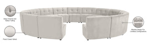 Limitless Velvet / Engineered Wood / Foam Contemporary Cream Velvet 15pc. Modular Sectional - 173" W x 173" D x 31" H