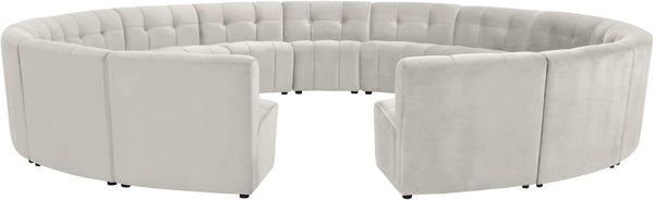 Limitless Velvet / Engineered Wood / Foam Contemporary Cream Velvet 15pc. Modular Sectional - 173" W x 173" D x 31" H