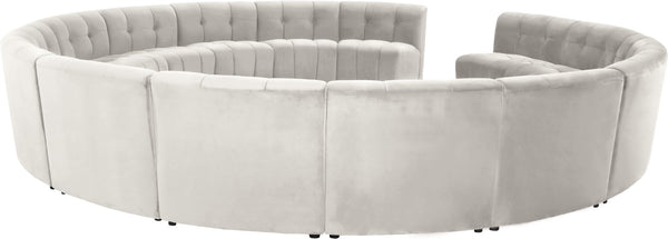 Limitless Velvet / Engineered Wood / Foam Contemporary Cream Velvet 15pc. Modular Sectional - 173" W x 173" D x 31" H