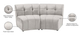 Limitless Velvet / Engineered Wood / Foam Contemporary Cream Velvet 2pc. Modular Sectional - 66" W x 34" D x 31" H