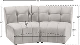 Limitless Velvet / Engineered Wood / Foam Contemporary Cream Velvet 2pc. Modular Sectional - 66" W x 34" D x 31" H