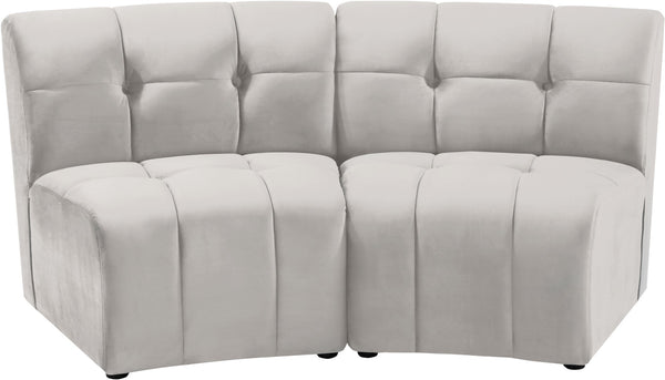 Limitless Velvet / Engineered Wood / Foam Contemporary Cream Velvet 2pc. Modular Sectional - 66" W x 34" D x 31" H