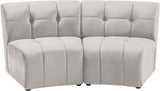 Limitless Velvet / Engineered Wood / Foam Contemporary Cream Velvet 2pc. Modular Sectional - 66" W x 34" D x 31" H