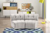 Limitless Velvet / Engineered Wood / Foam Contemporary Cream Velvet 2pc. Modular Sectional - 66" W x 34" D x 31" H