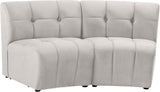 Limitless Velvet / Engineered Wood / Foam Contemporary Cream Velvet 2pc. Modular Sectional - 66" W x 34" D x 31" H