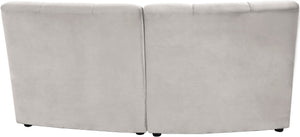 Limitless Velvet / Engineered Wood / Foam Contemporary Cream Velvet 2pc. Modular Sectional - 66" W x 34" D x 31" H