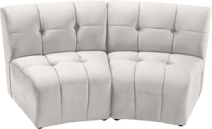 Limitless Velvet / Engineered Wood / Foam Contemporary Cream Velvet 2pc. Modular Sectional - 66" W x 34" D x 31" H