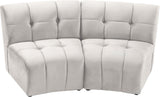 Limitless Velvet / Engineered Wood / Foam Contemporary Cream Velvet 2pc. Modular Sectional - 66" W x 34" D x 31" H