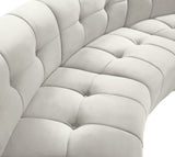 Limitless Velvet / Engineered Wood / Foam Contemporary Cream Velvet 2pc. Modular Sectional - 66" W x 34" D x 31" H