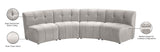 Limitless Velvet / Engineered Wood / Foam Contemporary Cream Velvet 4pc. Modular Sectional - 123" W x 45" D x 31" H