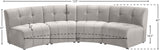 Limitless Velvet / Engineered Wood / Foam Contemporary Cream Velvet 4pc. Modular Sectional - 123" W x 45" D x 31" H