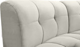 Limitless Velvet / Engineered Wood / Foam Contemporary Cream Velvet 4pc. Modular Sectional - 123" W x 45" D x 31" H