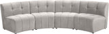 Limitless Velvet / Engineered Wood / Foam Contemporary Cream Velvet 4pc. Modular Sectional - 123" W x 45" D x 31" H