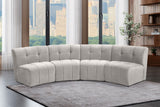 Limitless Velvet / Engineered Wood / Foam Contemporary Cream Velvet 4pc. Modular Sectional - 123" W x 45" D x 31" H