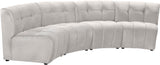 Limitless Velvet / Engineered Wood / Foam Contemporary Cream Velvet 4pc. Modular Sectional - 123" W x 45" D x 31" H