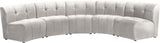 Limitless Velvet / Engineered Wood / Foam Contemporary Cream Velvet 5pc. Modular Sectional - 145" W x 55" D x 31" H