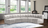 Limitless Velvet / Engineered Wood / Foam Contemporary Cream Velvet 5pc. Modular Sectional - 145" W x 55" D x 31" H