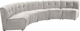 Limitless Velvet / Engineered Wood / Foam Contemporary Cream Velvet 5pc. Modular Sectional - 145" W x 55" D x 31" H