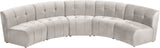 Limitless Velvet / Engineered Wood / Foam Contemporary Cream Velvet 5pc. Modular Sectional - 145" W x 55" D x 31" H