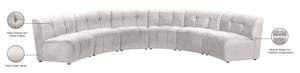 Limitless Velvet / Engineered Wood / Foam Contemporary Cream Velvet 6pc. Modular Sectional - 161" W x 63" D x 31" H