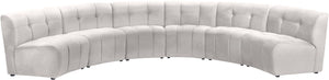 Limitless Velvet / Engineered Wood / Foam Contemporary Cream Velvet 6pc. Modular Sectional - 161" W x 63" D x 31" H