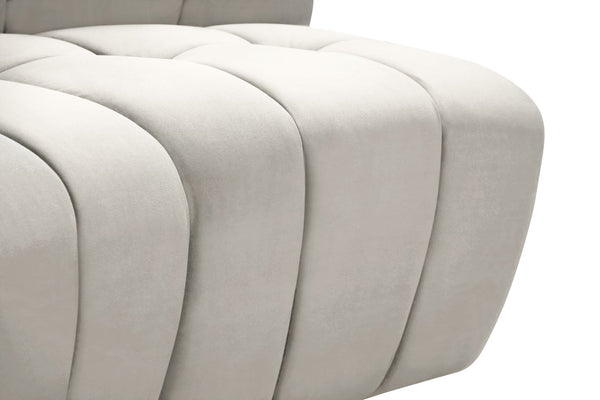 Limitless Velvet / Engineered Wood / Foam Contemporary Cream Velvet 6pc. Modular Sectional - 161" W x 63" D x 31" H