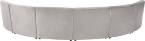 Limitless Velvet / Engineered Wood / Foam Contemporary Cream Velvet 6pc. Modular Sectional - 161" W x 63" D x 31" H