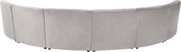 Limitless Velvet / Engineered Wood / Foam Contemporary Cream Velvet 6pc. Modular Sectional - 161" W x 63" D x 31" H