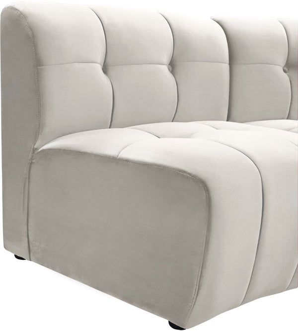 Limitless Velvet / Engineered Wood / Foam Contemporary Cream Velvet 7pc. Modular Sectional - 170" W x 76" D x 31" H